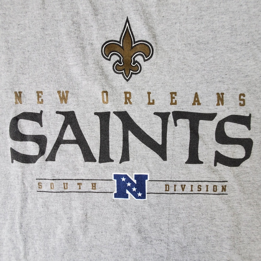 New Orleans Saints NFL Team Apparel T Shirt XL Gray Football Graphic - Picture 4 of 9